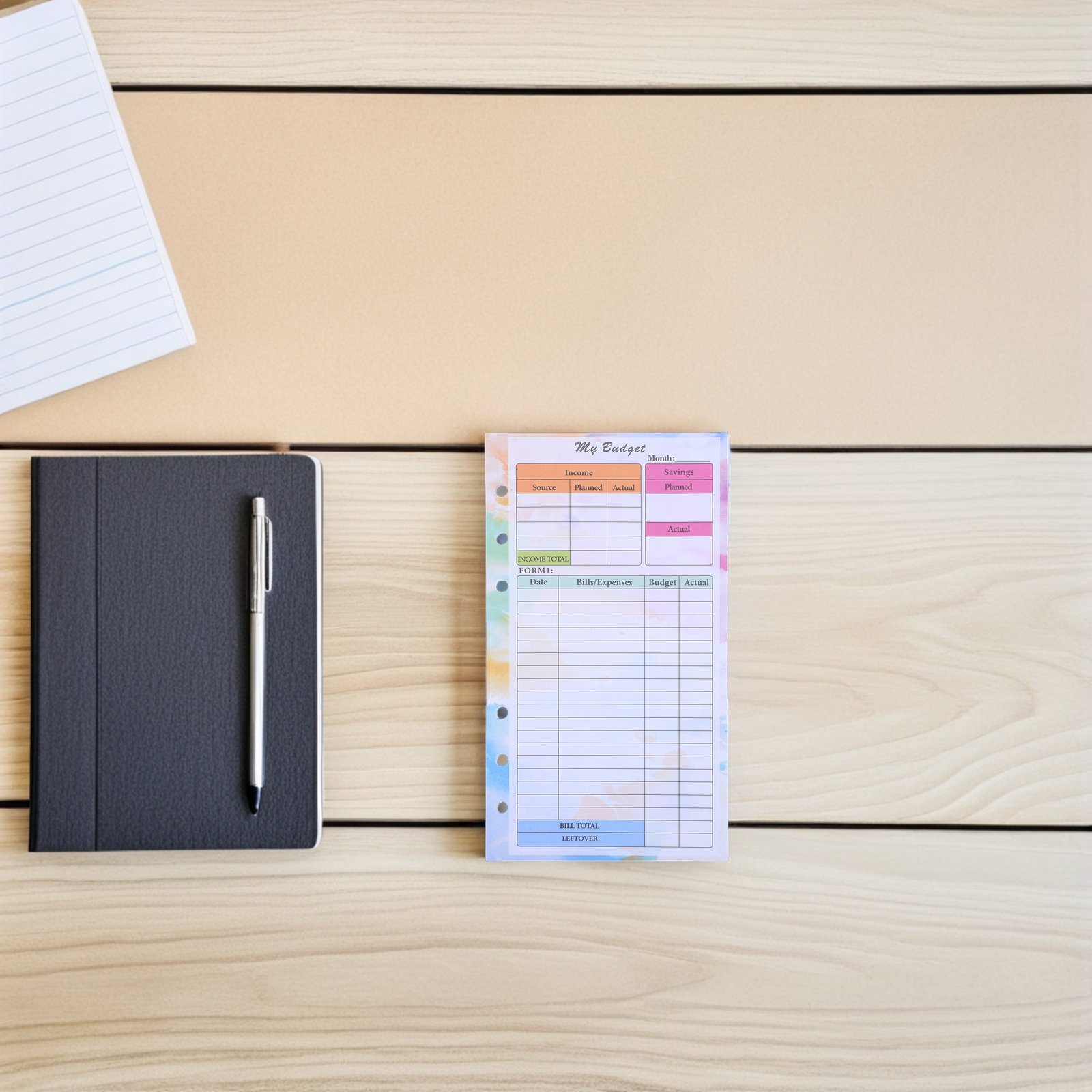 Planner Weekly Budget - 28Sheets A6 Planner Refillable Paper Binder