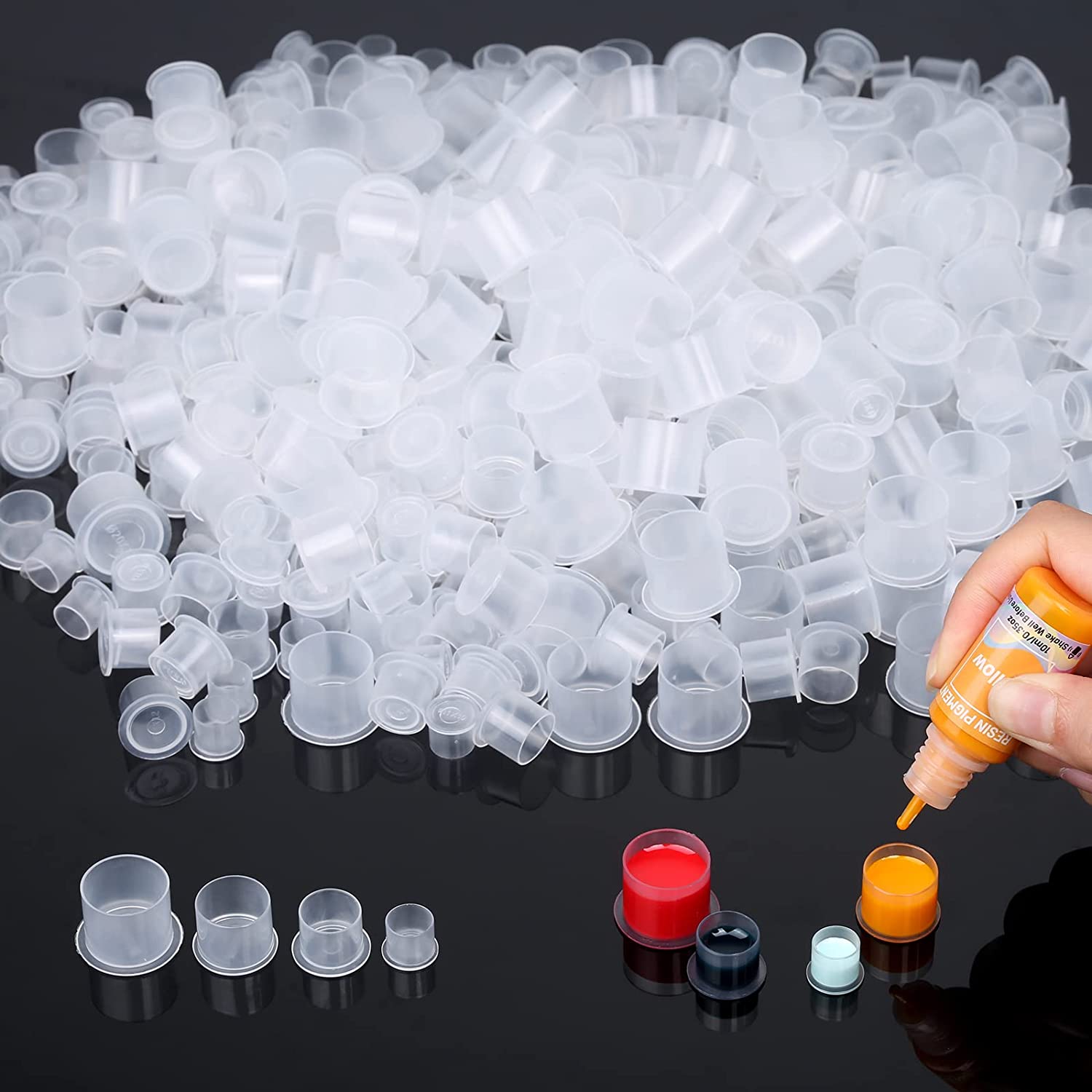 Calligraphy Ink Bottle - 100pcs Disposable Tattoo Ink Cups Caps