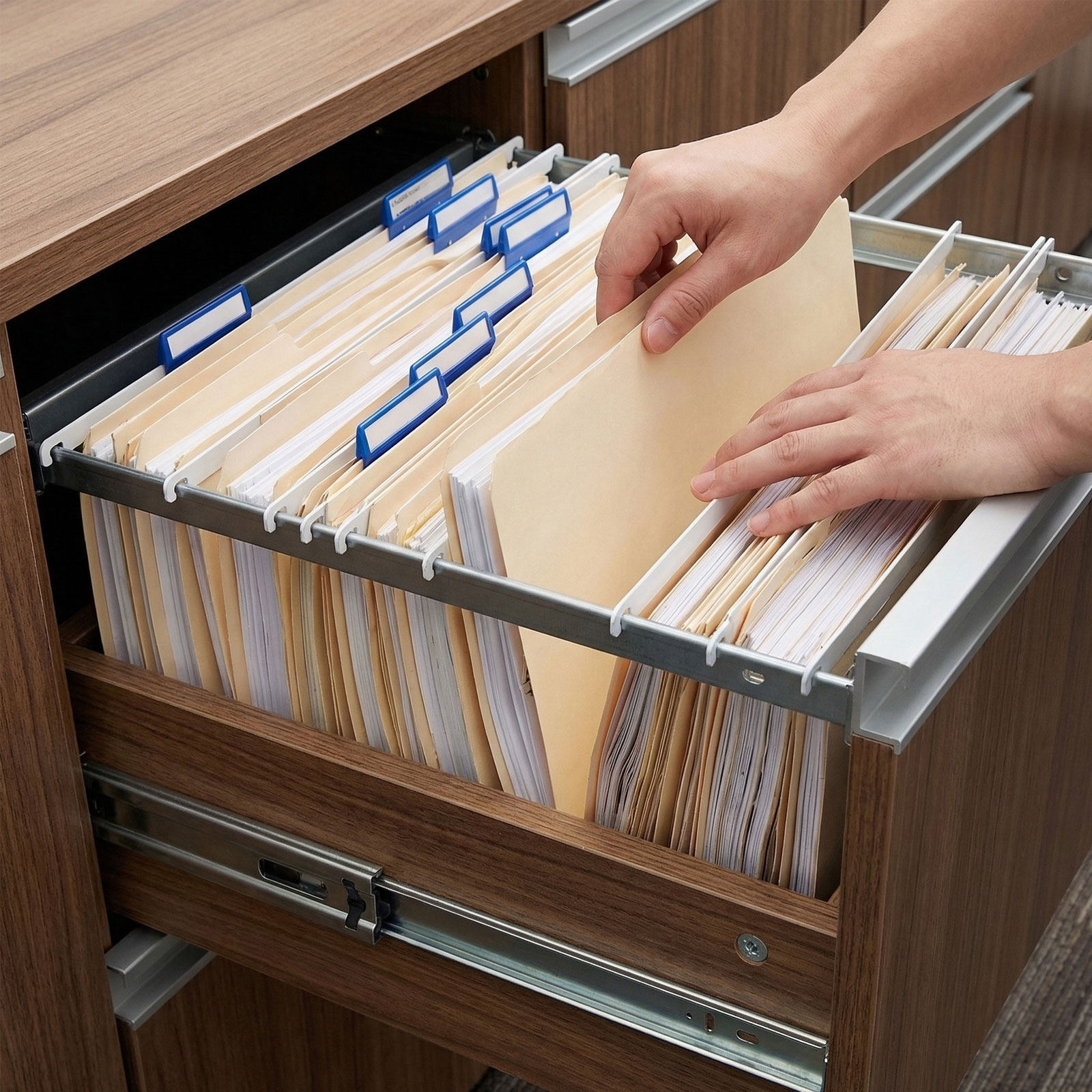 File Folder Hanging - 12Pcs Premium Metal File Organizer Rails