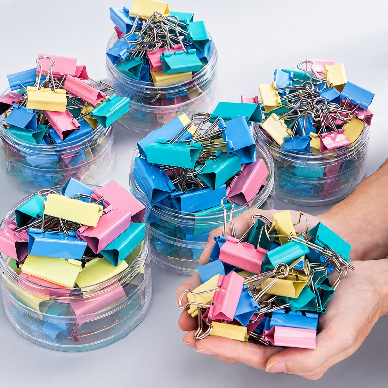 40PCS/Set Long Colorful Metal  - Binder Clip Assorted ulasan dan harga