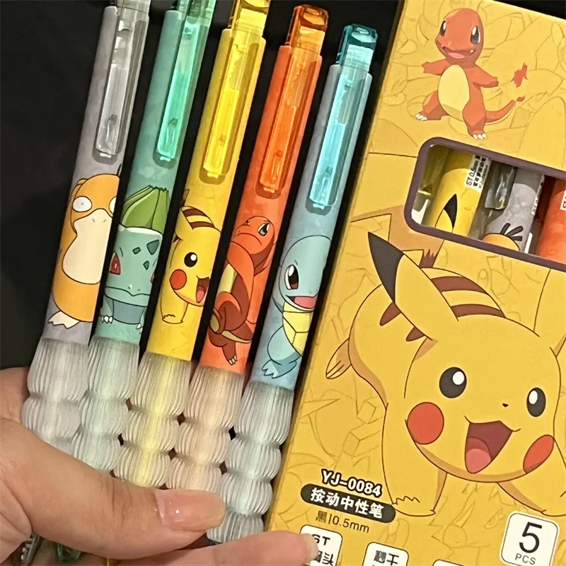 5pcs Pikachu Gel Pen Set Pokem - Gel Ink Pen Set ulasan dan harga
