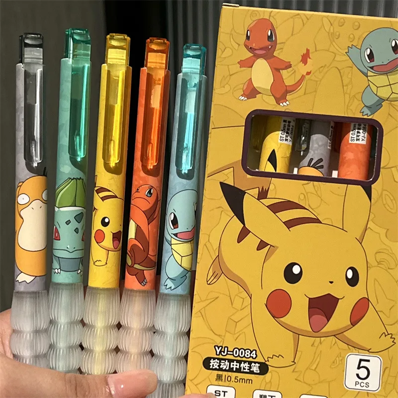 5pcs Pikachu Gel Pen Set Pokem - Gel Ink Pen Set ulasan dan harga