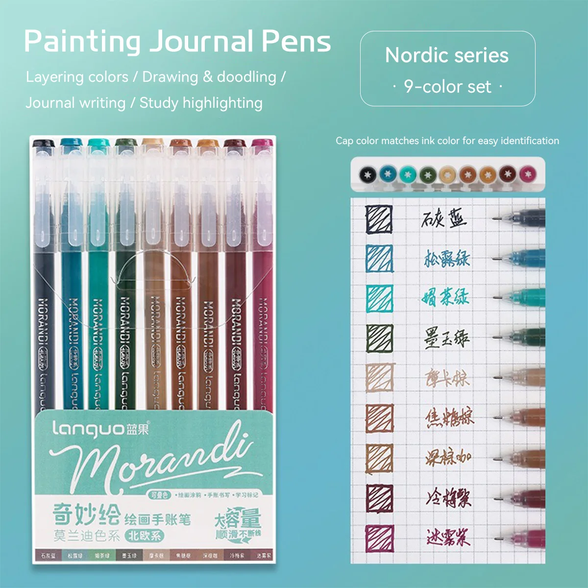 9pcs Set Morandi Color 0.5mm G - Gel Ink Pen Set ulasan dan harga