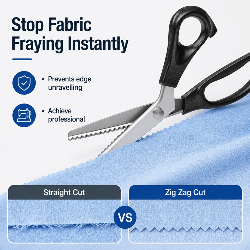 Stainless Steel Pinking Shears - Scissors Stainless Craft ulasan dan harga
