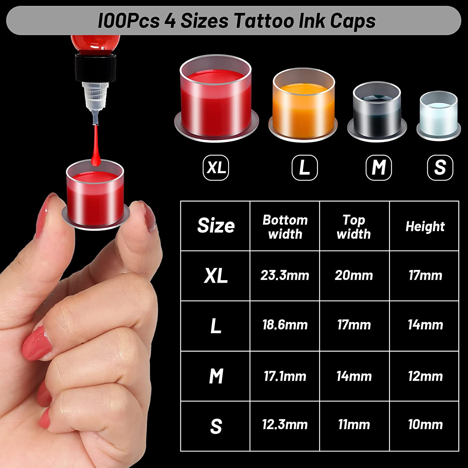 100pcs Disposable Tattoo Ink C - Calligraphy Ink Bottle ulasan dan harga