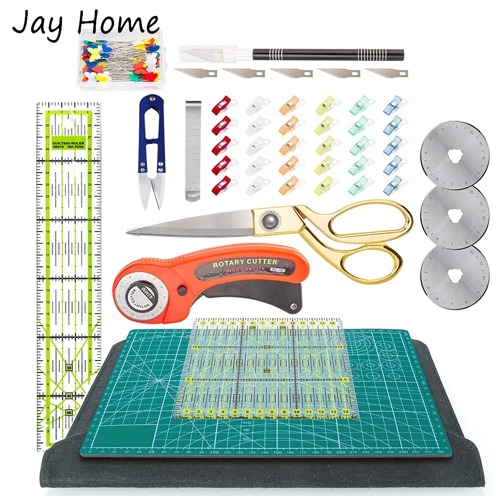 42PCS Rotary Cutter Set 45mm F - Scissors Stainless Craft ulasan dan harga
