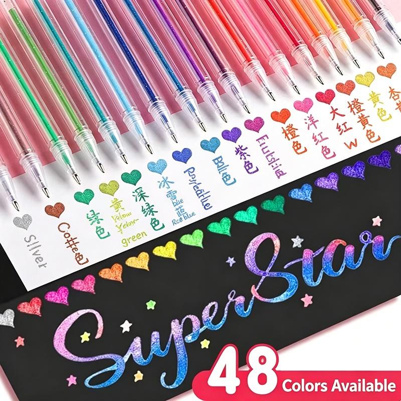 24/36/48PCS Glitter Gel Pen Se - Gel Ink Pen Set ulasan dan harga