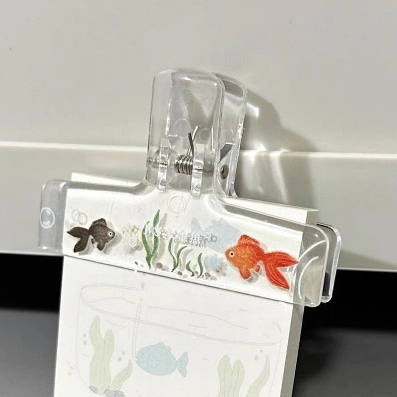1PC Transparent Acrylic Goldfi - Binder Clip Assorted ulasan dan harga