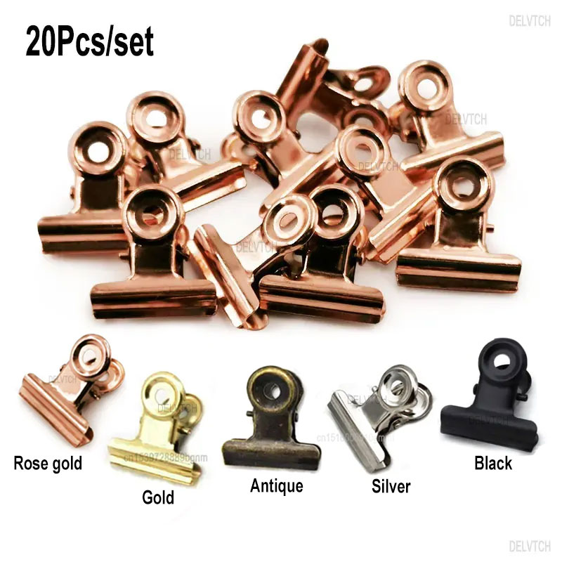20PCS/Set 21mm*23mm Round Meta - Binder Clip Assorted ulasan dan harga