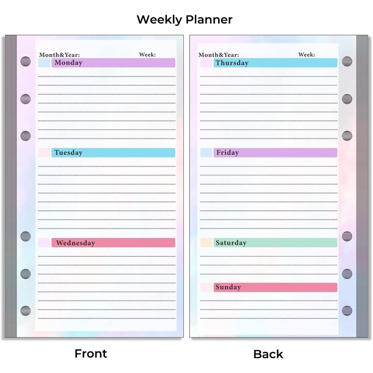 Set of 6-hole A6 binder refill - Planner Weekly Budget ulasan dan harga