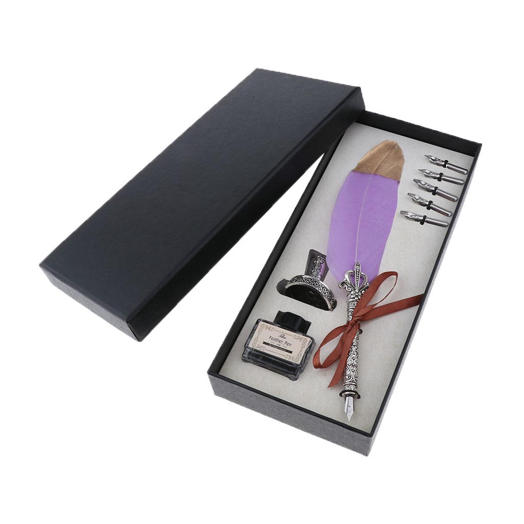Antique Fountain Pen Feather Q - Calligraphy Ink Bottle ulasan dan harga