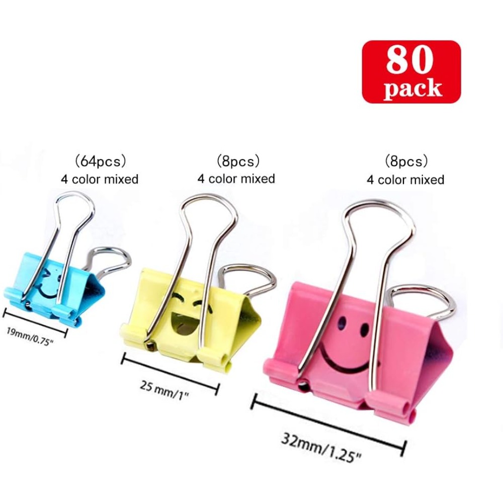 80Pcs Assorted Binder Clips, C - Binder Clip Assorted ulasan dan harga