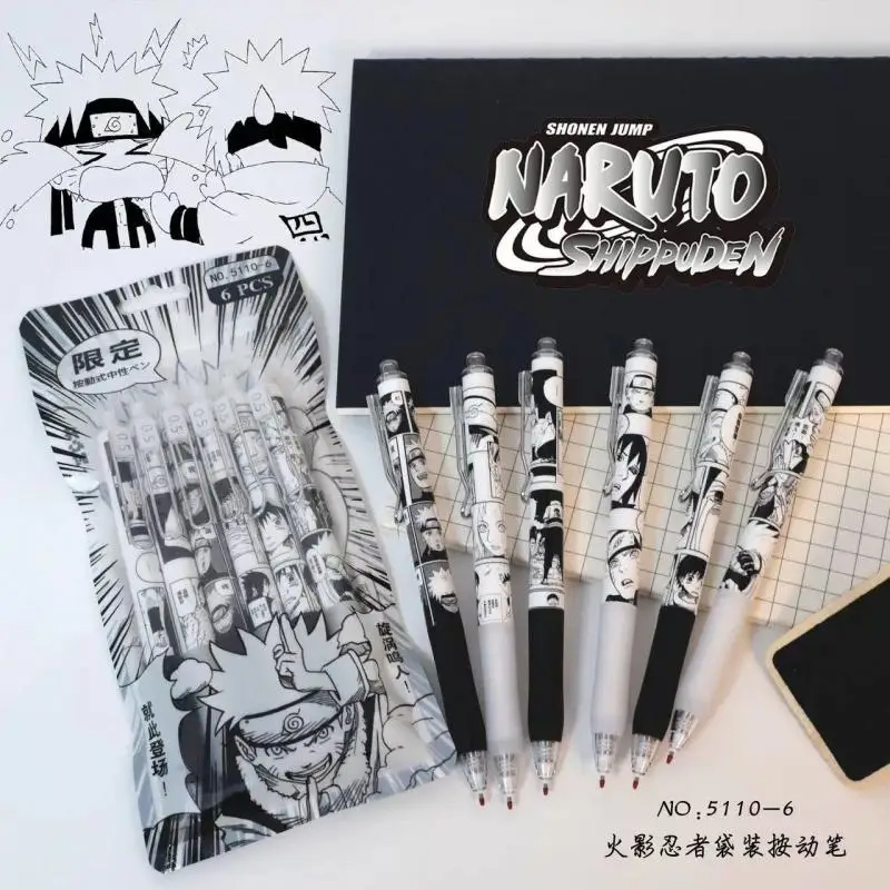 Naruto 6Pcs/set Gel Pen Anime  - Gel Ink Pen Set ulasan dan harga