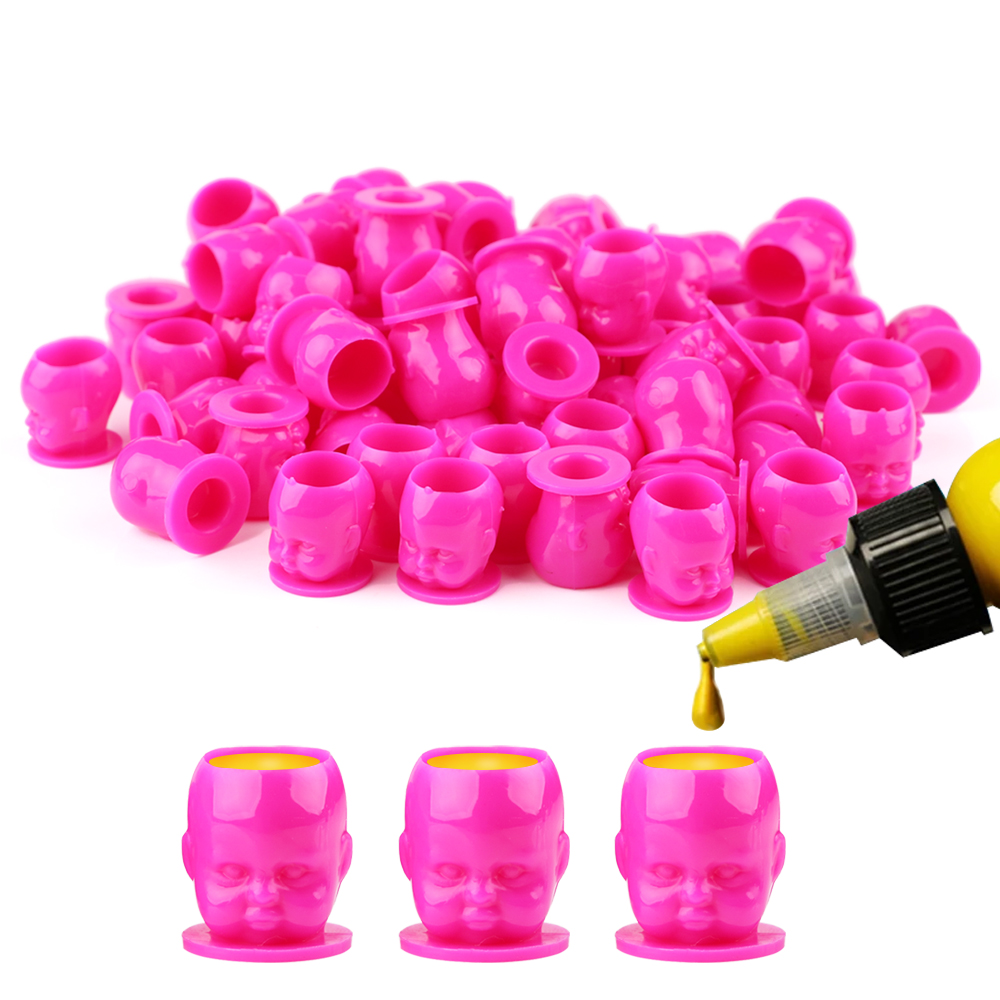 50pcs Plastic Disposable Tatto - Calligraphy Ink Bottle ulasan dan harga