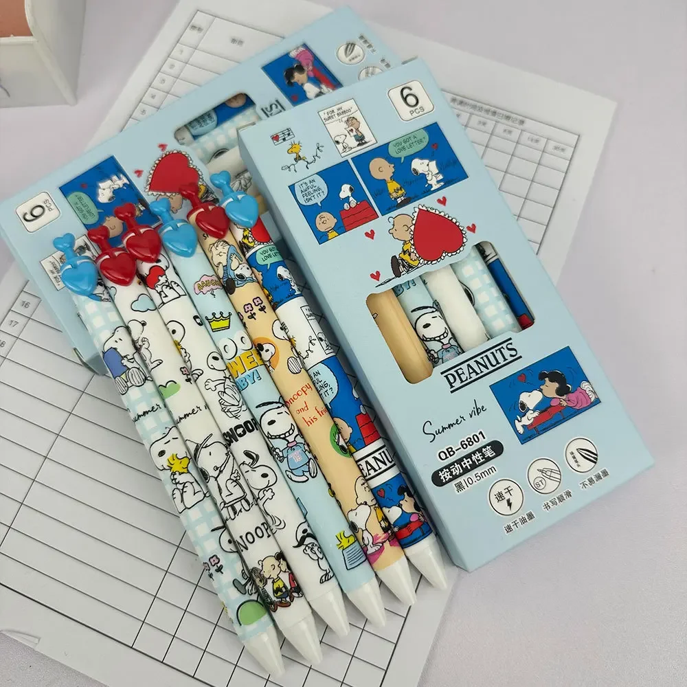 6 Pcs Snoopy Gel Pen Set 0.5mm - Gel Ink Pen Set ulasan dan harga