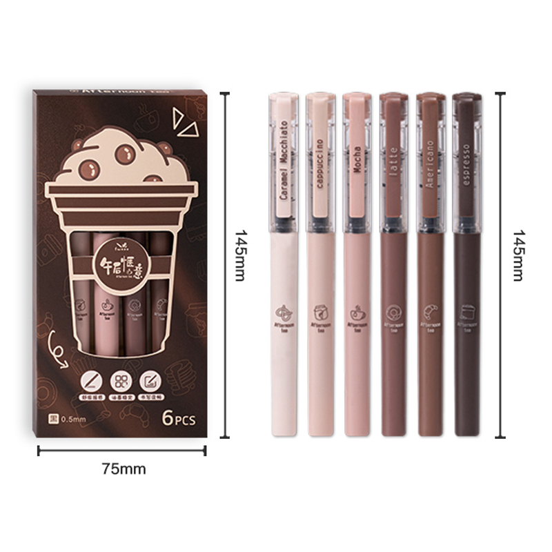 6 Pcs/Set Afternoon Tea Series - Gel Ink Pen Set ulasan dan harga